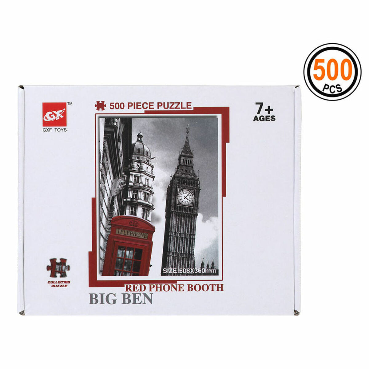 Palapeli Red Phone Booth Big Ben 500 pcs