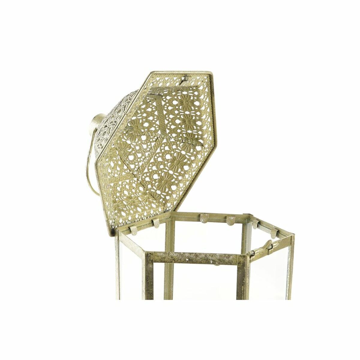 Žibintas DKD Home Decor Kristalli Kullattu Metalli (21 x 19 x 37 cm)
