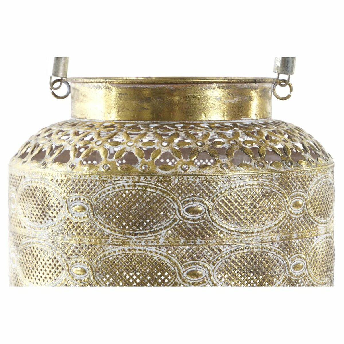 Žibintas DKD Home Decor 26,5 x 26,5 x 22 cm Vanhahtava viimeistely Kristalli Kullattu Metalli Arabi