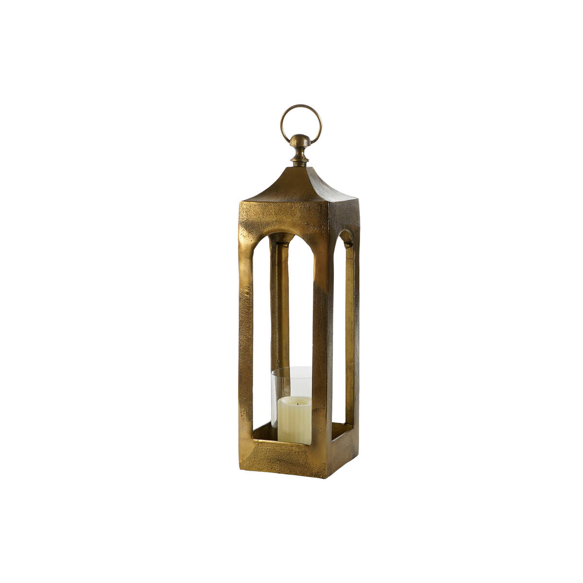 Žibintas DKD Home Decor Kullattu Alumiini Kristalli Vanhahtava viimeistely 16 x 16 x 55 cm