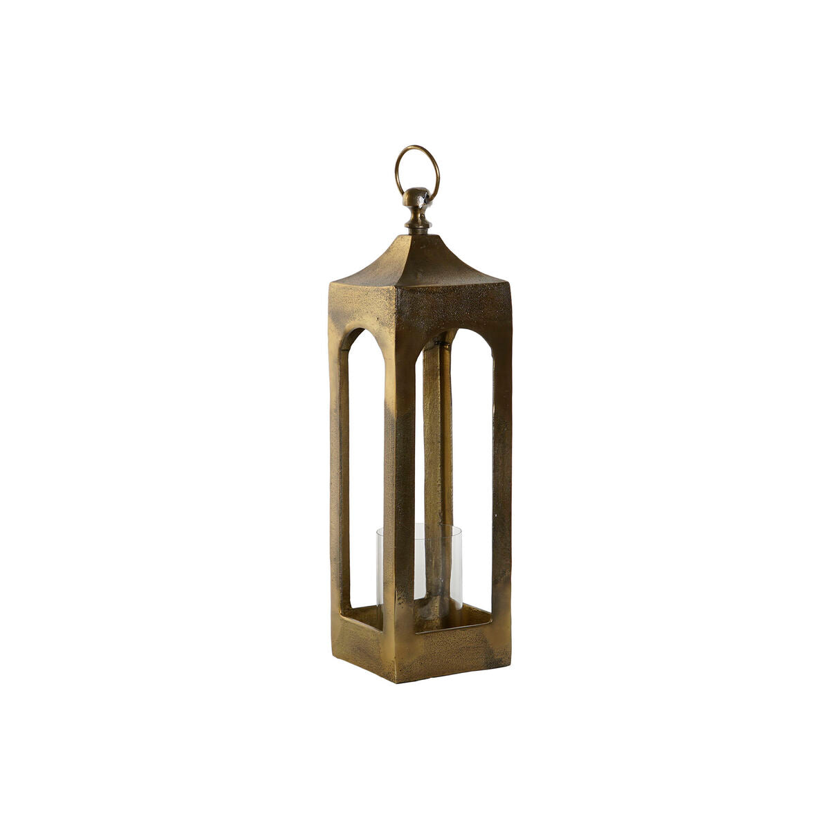 Žibintas DKD Home Decor Kullattu Alumiini Kristalli Vanhahtava viimeistely 16 x 16 x 55 cm