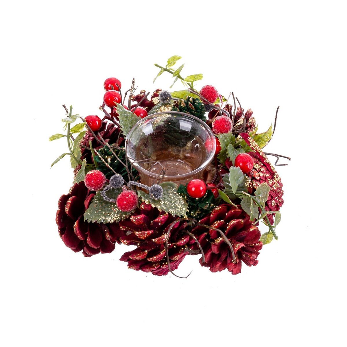 Joulu kynttilänjalka Punainen Monivärinen Muovinen Foam 16 x 16 x 7 cm