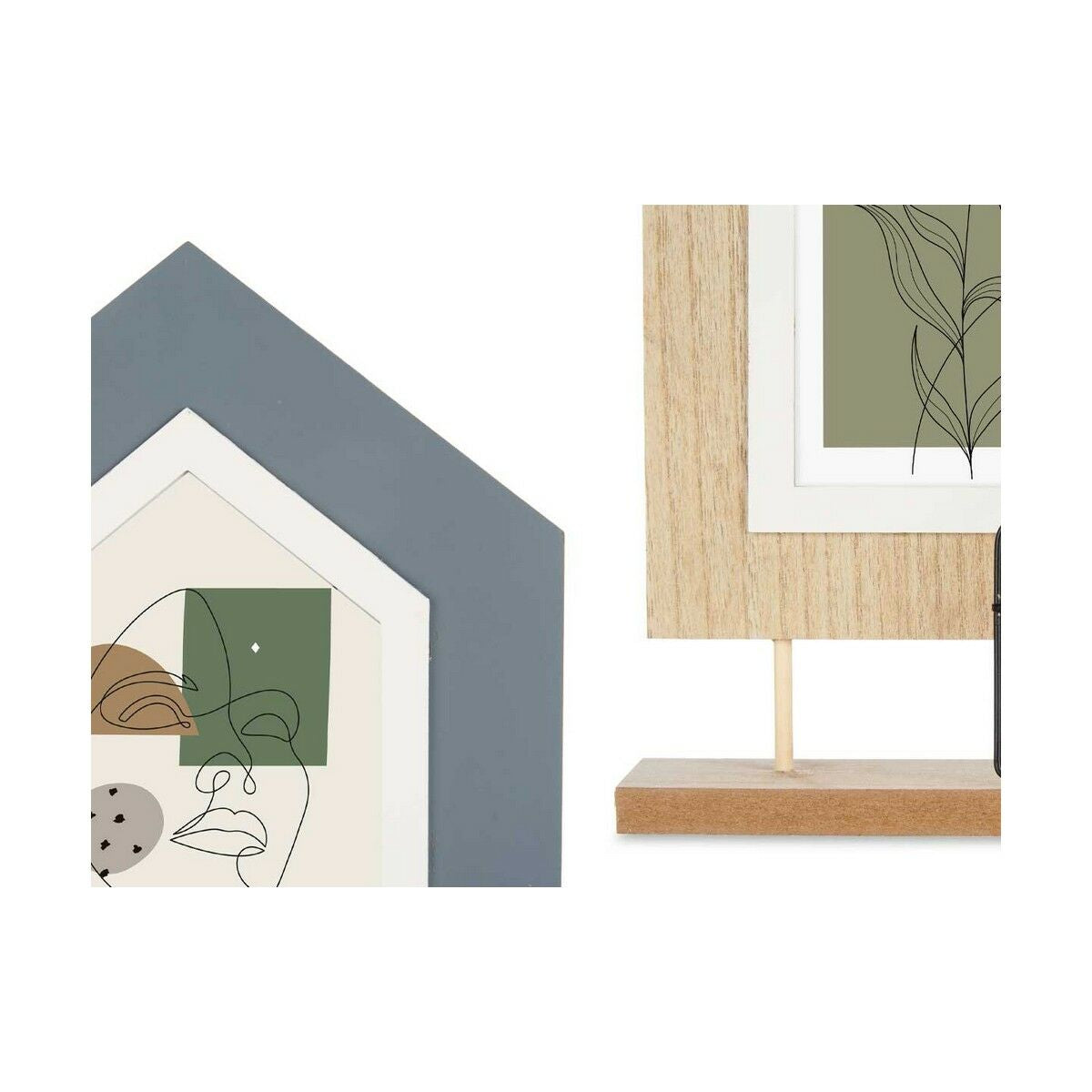 Kuvakehys 2 kuva Talo Musta Ruskea Puu MDF (36 x 26 x 6 cm) (6 osaa)