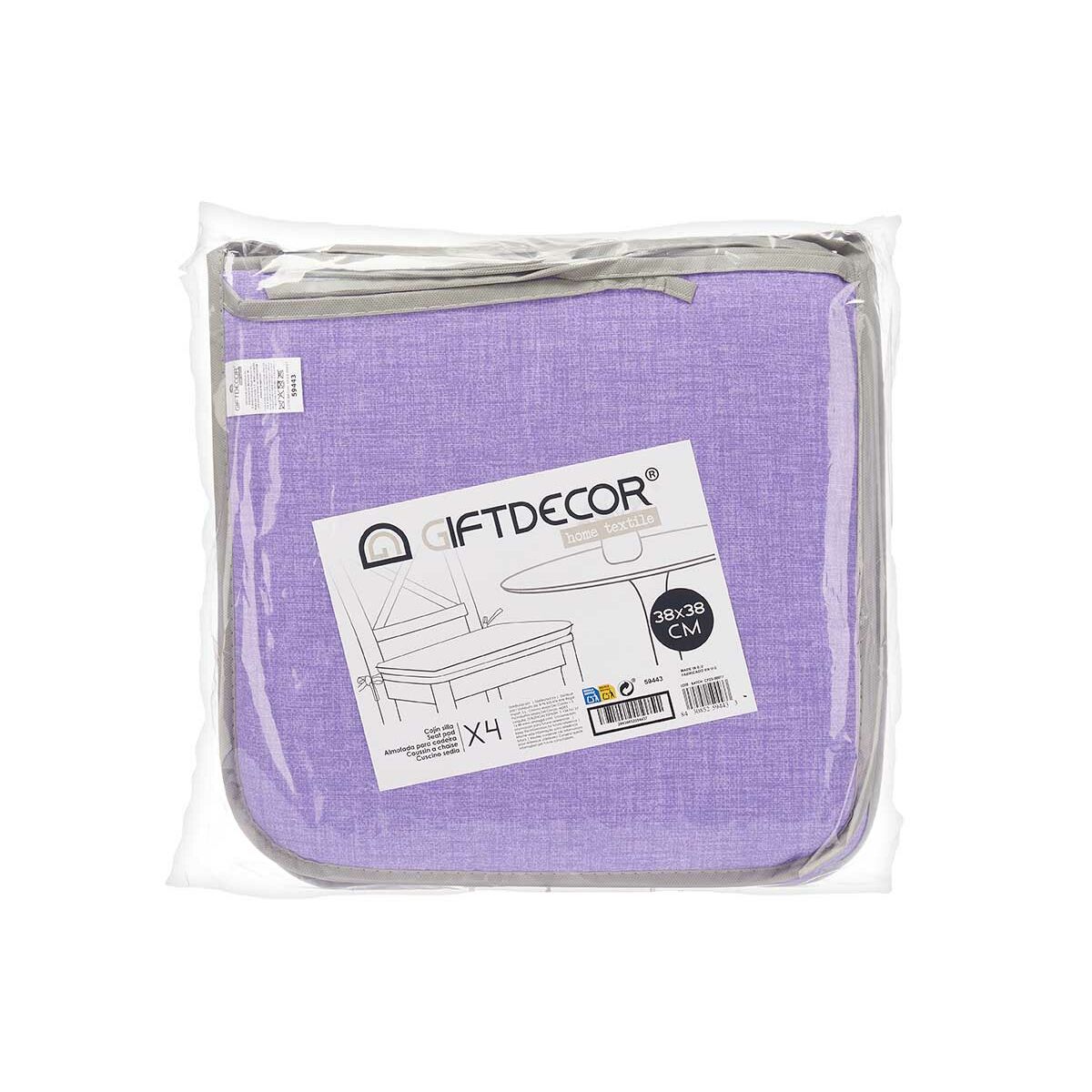 Tuolityyny Liila 38 x 2,5 x 38 cm (4 osaa)