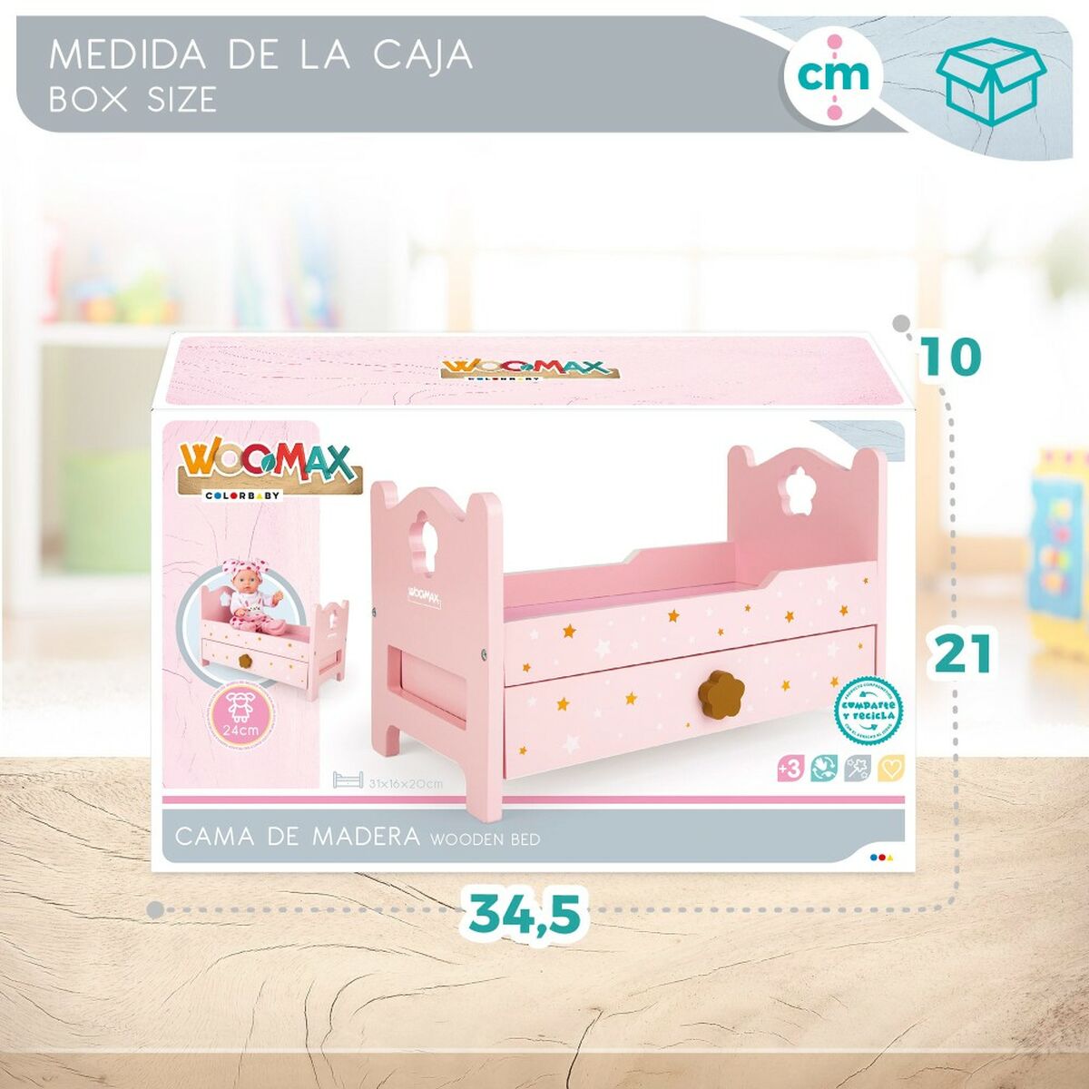 Sänky Woomax Pinkki 4 osaa 31 x 20 x 16 cm