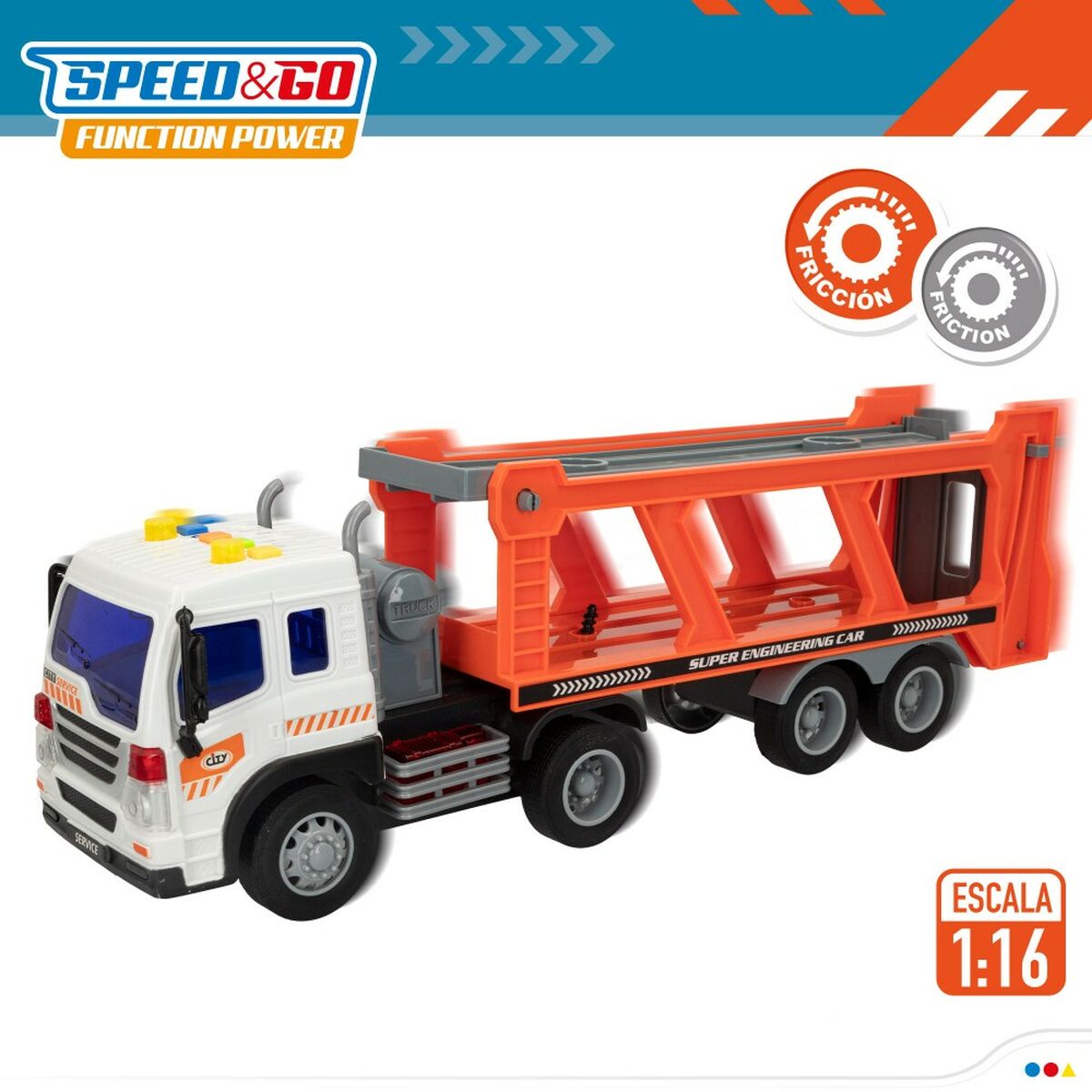 Autorekka ja kitka-autot Speed & Go 37,5 x 12,5 x 10 cm (2 osaa)