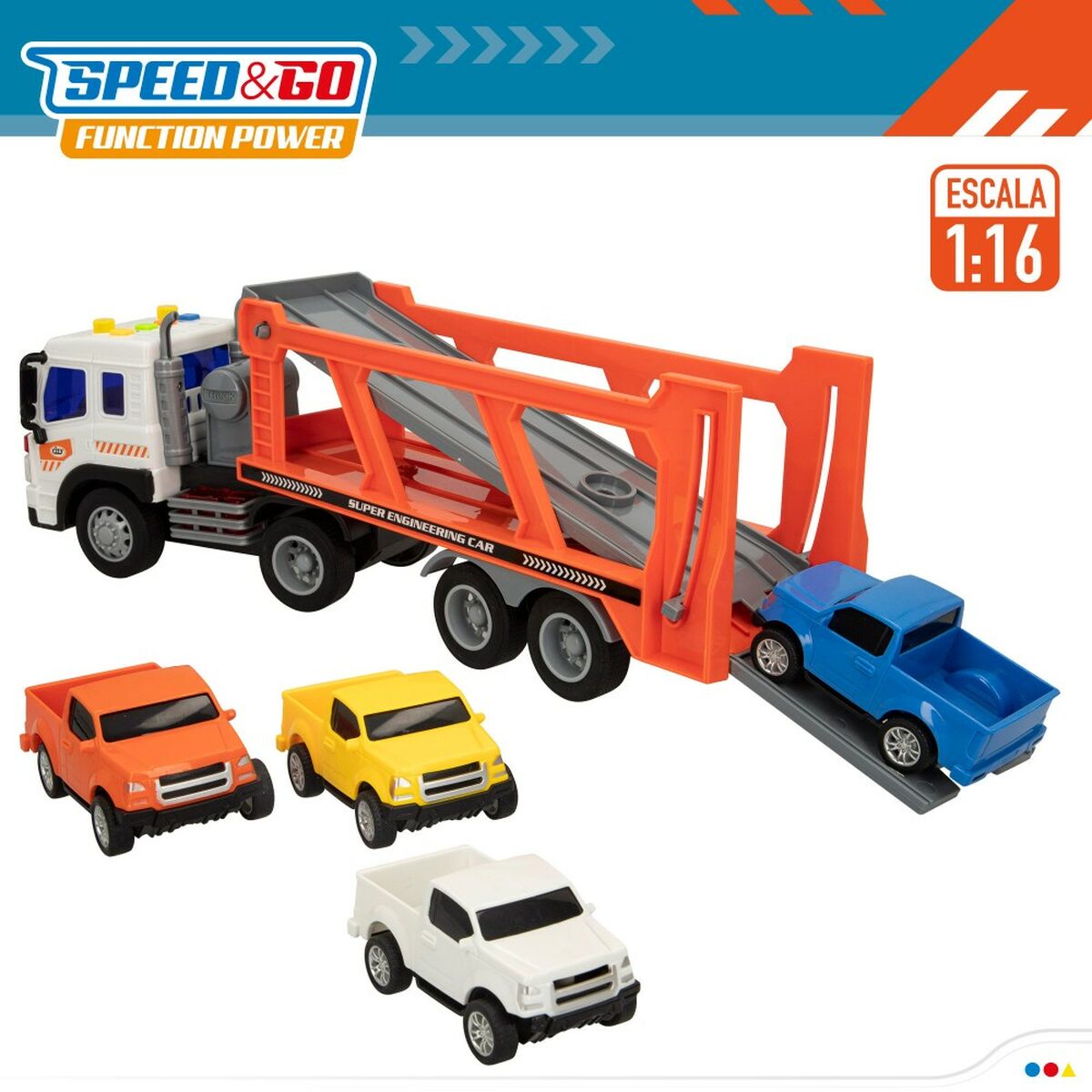Autorekka ja kitka-autot Speed & Go 37,5 x 12,5 x 10 cm (2 osaa)
