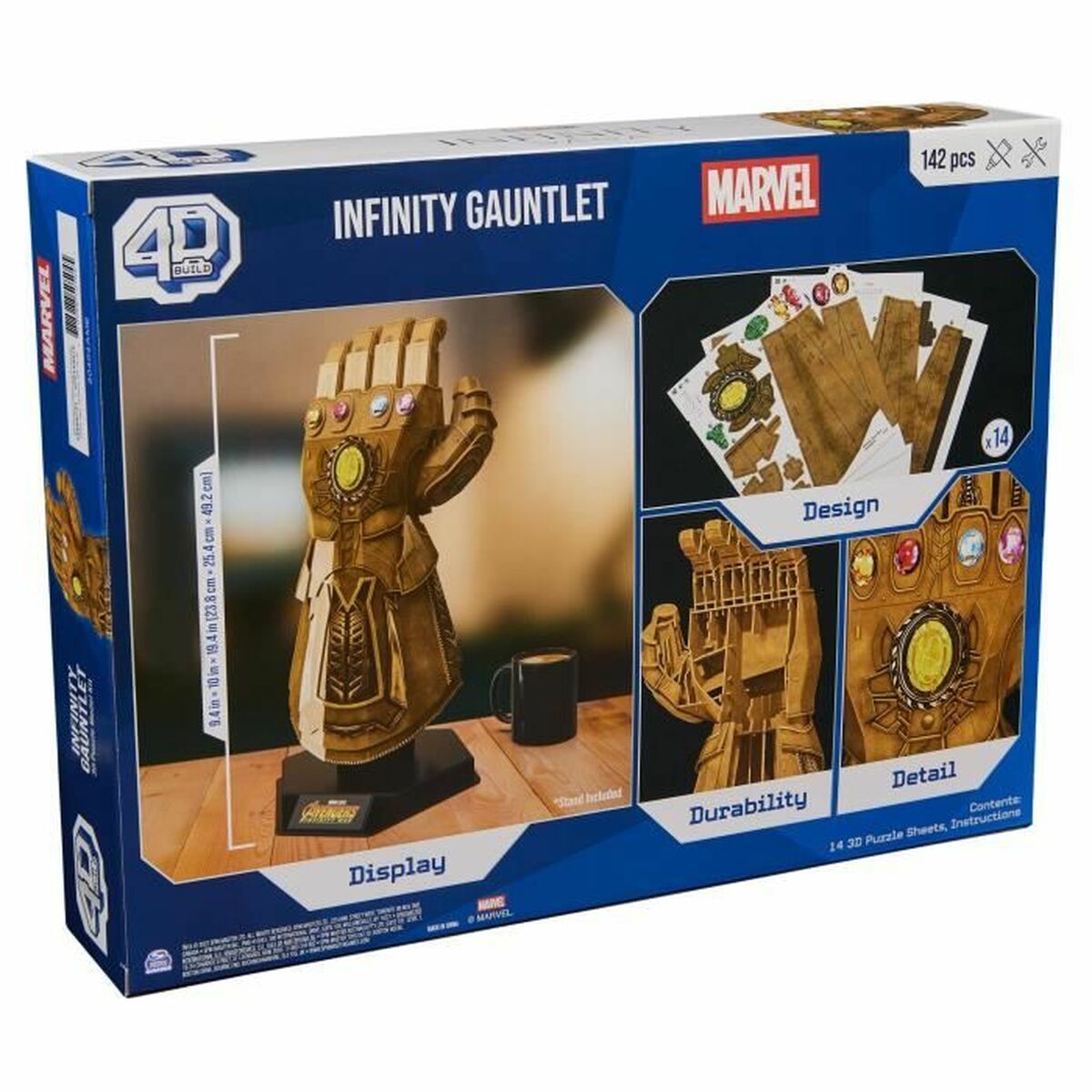 Rakennussetti Marvel Infinity Gauntlet 142 Kappaletta 23,8 x 25,4 x 49,2 cm Monivärinen