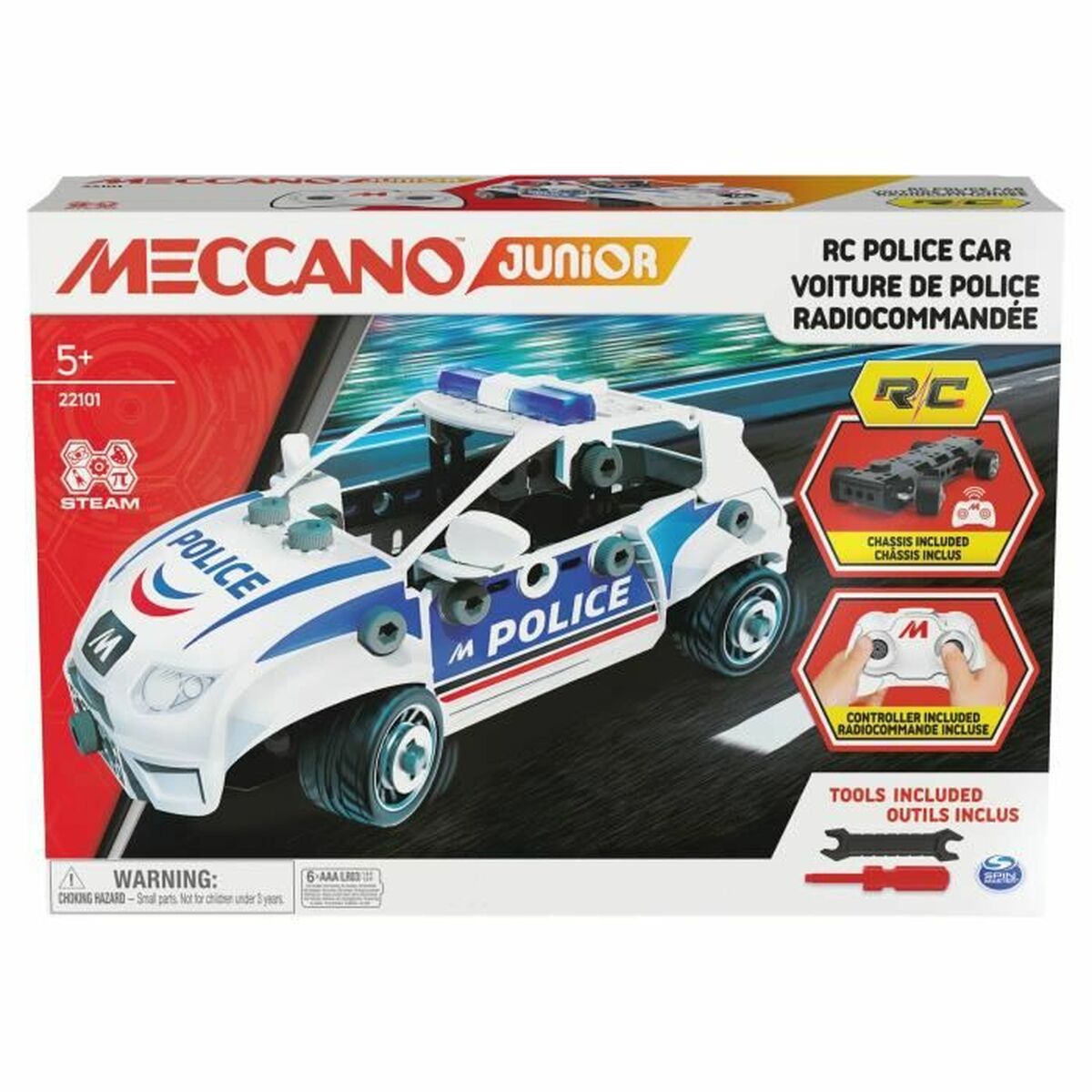 Kauko-ohjattava  ajoneuvo Meccano Junior STEM Kauko-ohjattava  ajoneuvo Poliisiauto