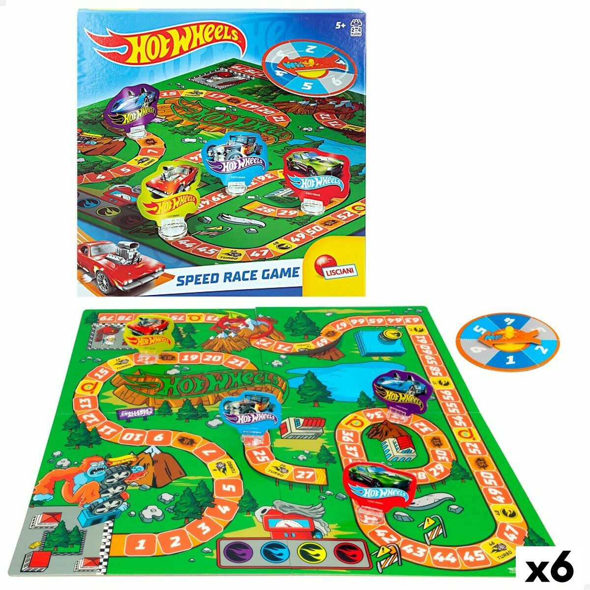 Lautapeli Hot Wheels Speed Race Game (6 osaa)