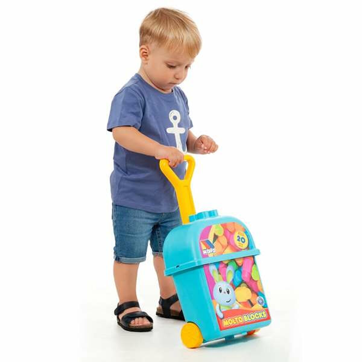 Rakennuspalikkapeli Moltó 20 Kappaletta Vedettävä ostoskärry