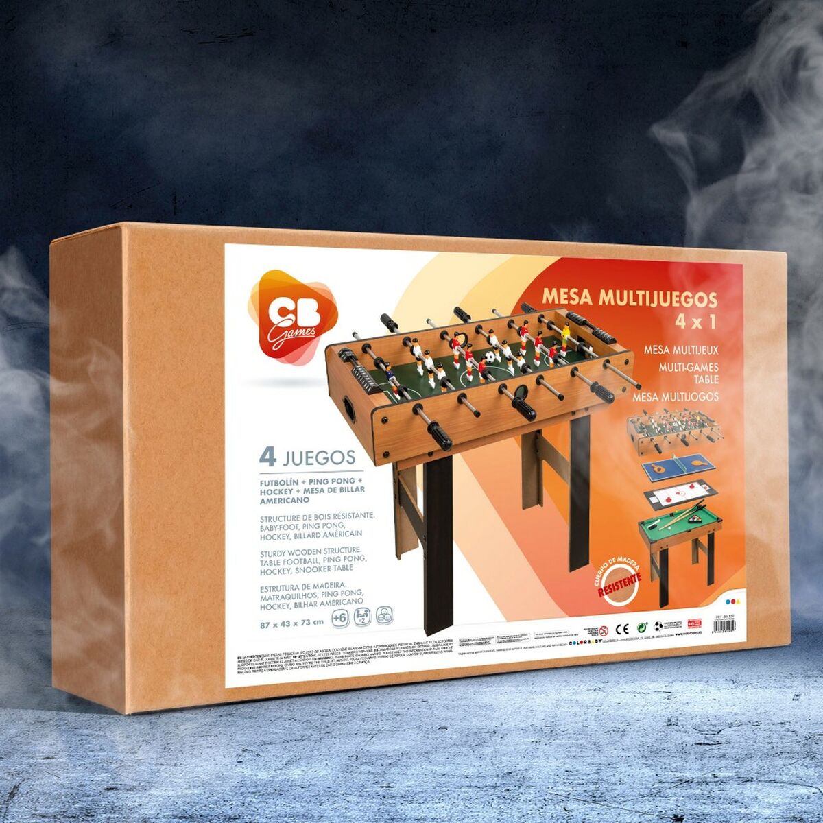 Monipelipöytä Colorbaby 4-in-1 87 x 73 x 43 cm