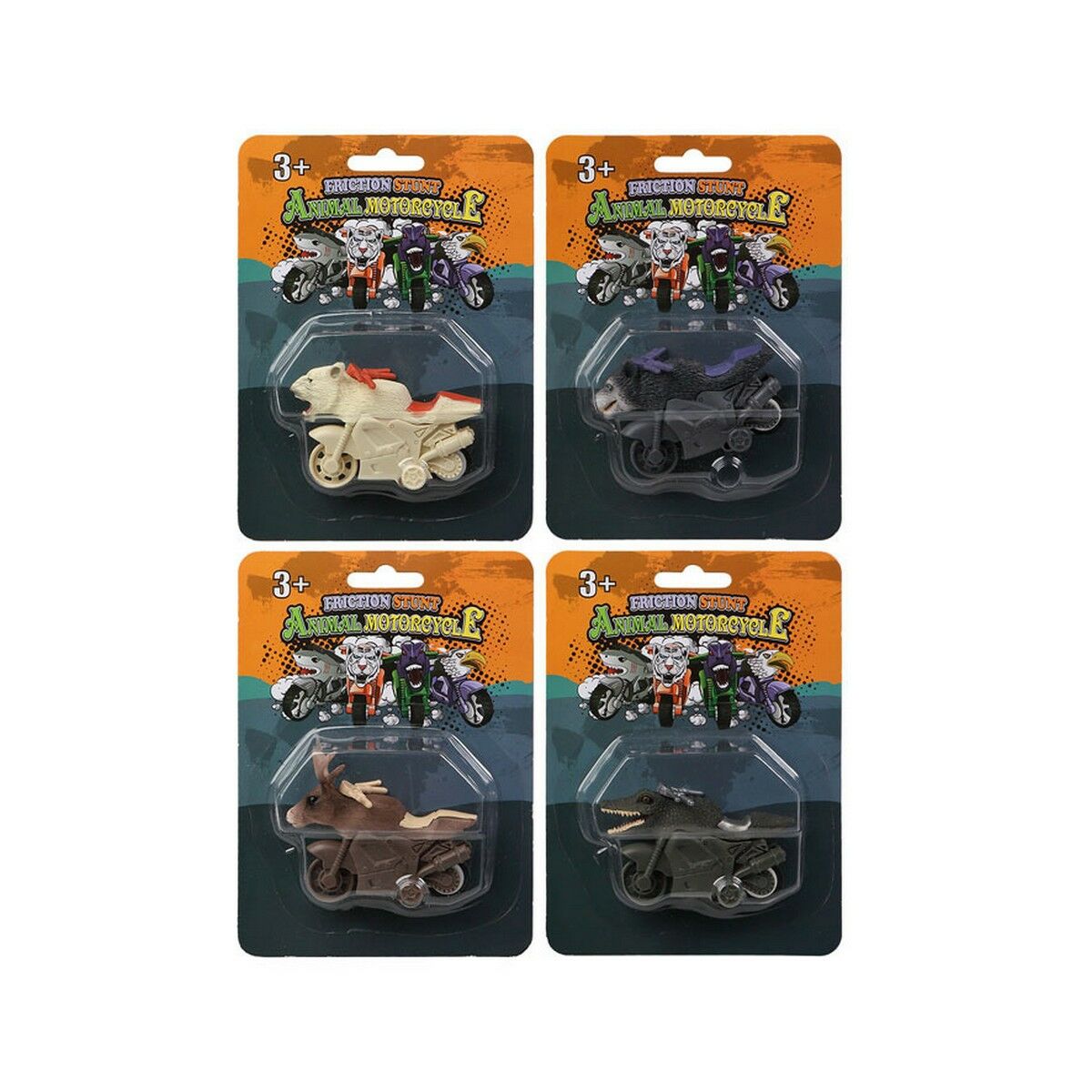 Moottoripyörä eläimet 19 x 13 cm