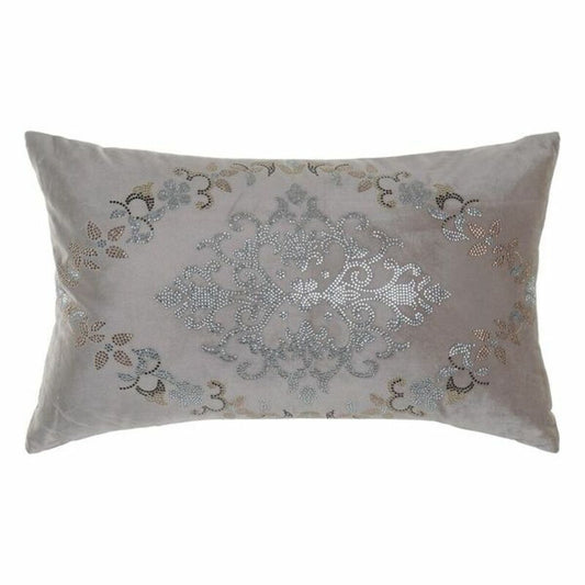 Tyyny DKD Home Decor Harmaa Sametti Polyesteri Pinkki (50 x 30 cm)