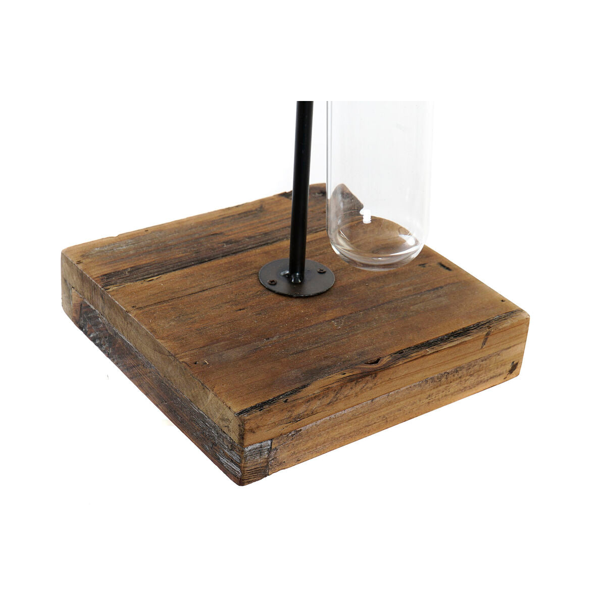 Kynttilänjalka DKD Home Decor Kristalli Musta Metalli Puu Ruskea 20 x 20 x 36 cm
