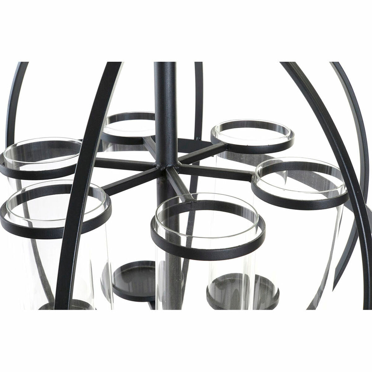 Kynttilänjalka DKD Home Decor Musta Metalli Kristalli (60 x 60 x 73 cm)