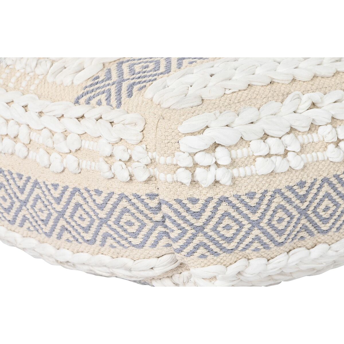 Tyyny DKD Home Decor Lattia Valkoinen Harmaa Neliö Boho 60 x 60 x 25 cm