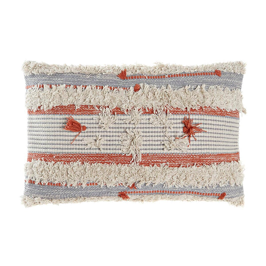 Tyyny DKD Home Decor 60 x 15 x 40 cm Raidat Oranssi Valkoinen
