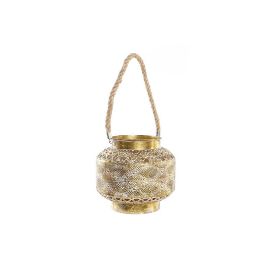 Žibintas DKD Home Decor 26,5 x 26,5 x 22 cm Vanhahtava viimeistely Kristalli Kullattu Metalli Arabi