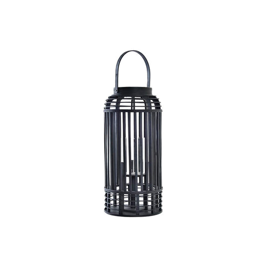 Žibintas DKD Home Decor Kristalli Musta Bambu (24 x 24 x 51 cm)