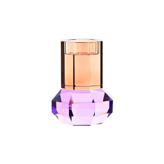 Kynttilänjalka DKD Home Decor Kristalli Liila Oranssi Kaksivärinen 9 x 9 x 12 cm