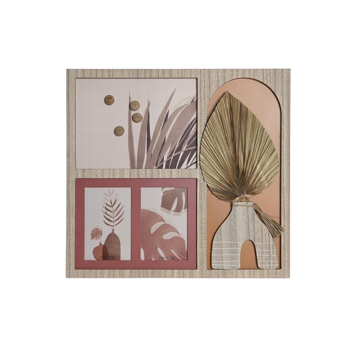 Kuvakehys DKD Home Decor 43 x 1,2 x 40 cm Luonnollinen Monivärinen Puu MDF Boho