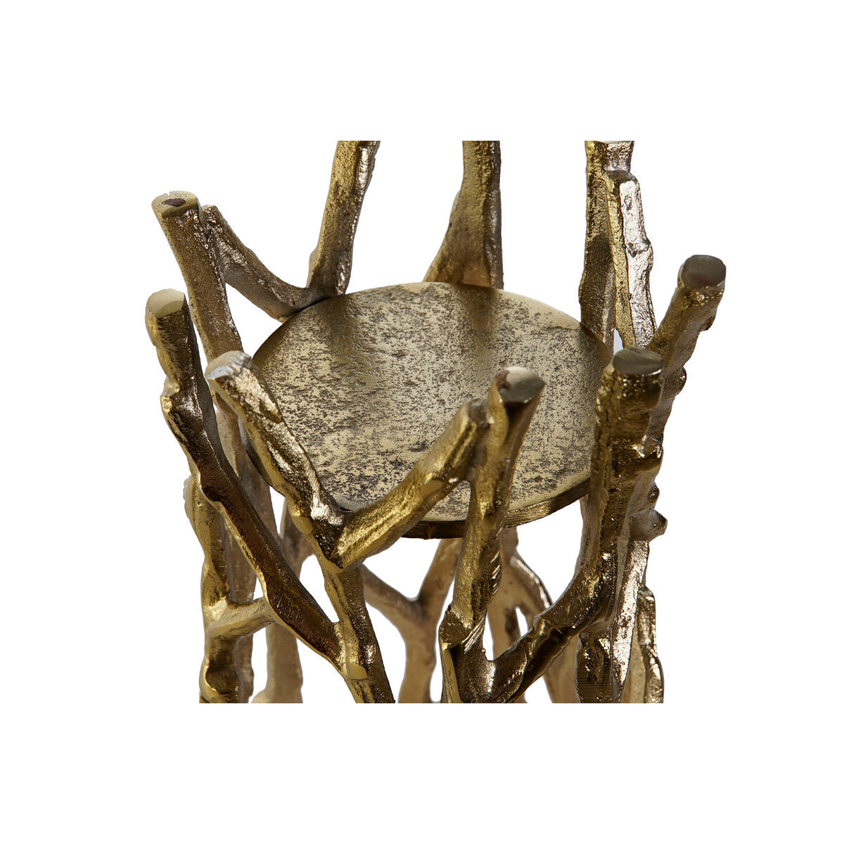 Kynttilänjalka DKD Home Decor Kullattu Alumiini 13 x 13 x 23 cm