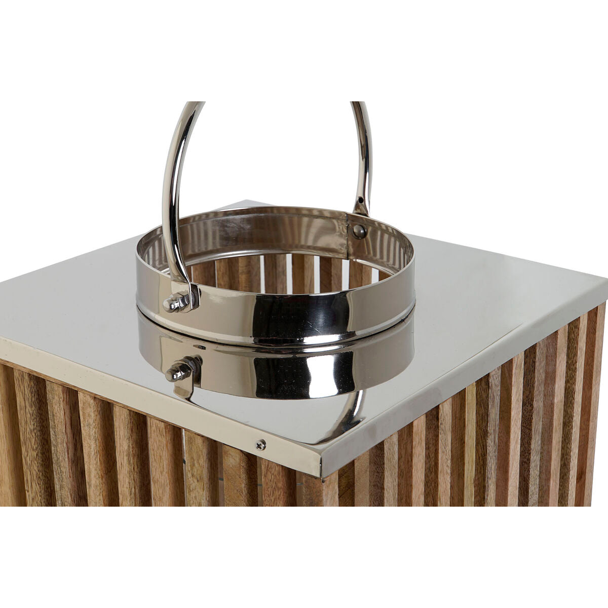 Kynttilänjalka DKD Home Decor Ruskea Hopeinen Luonnollinen Kristalli Mangopuu 31 x 31 x 35 cm