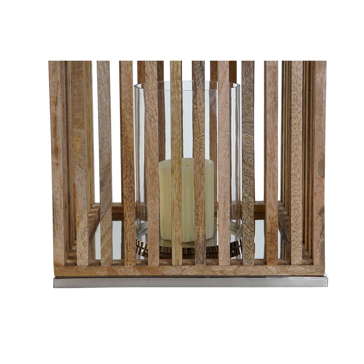 Kynttilänjalka DKD Home Decor Ruskea Hopeinen Luonnollinen Kristalli Mangopuu 31 x 31 x 35 cm