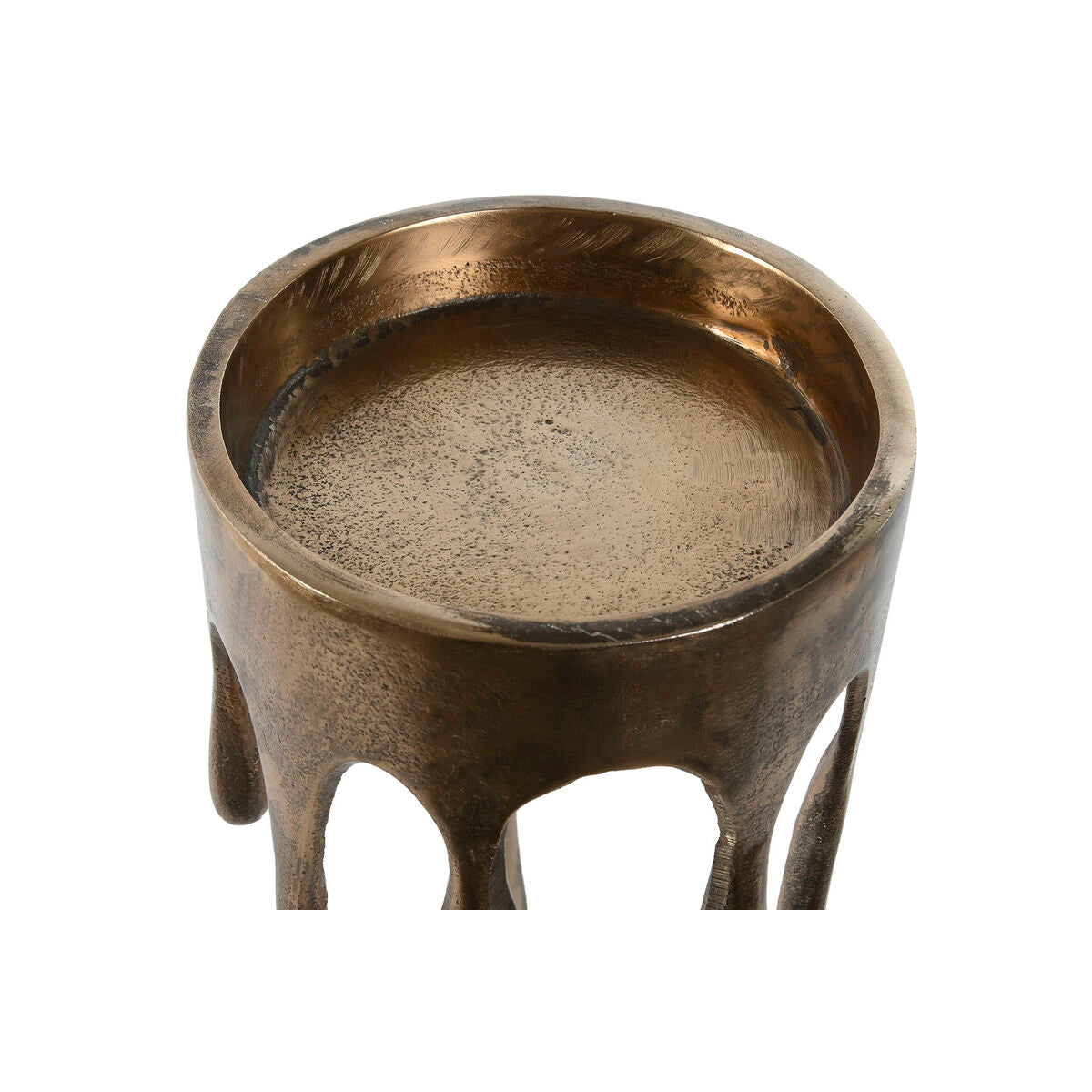 Kynttilänjalka Home ESPRIT Kullattu Alumiini 17 x 17 x 30 cm