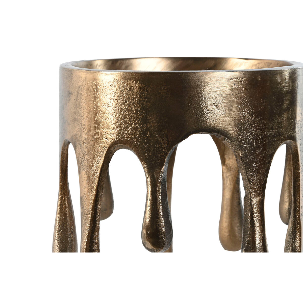 Kynttilänjalka Home ESPRIT Kullattu Alumiini 17 x 17 x 30 cm