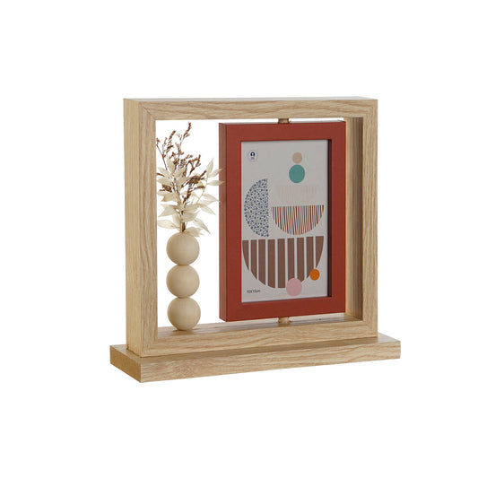 Kuvakehys Home ESPRIT Luonnollinen Terrakotta Kristalli Puu MDF Skandinaavinen 25 x 7 x 23 cm