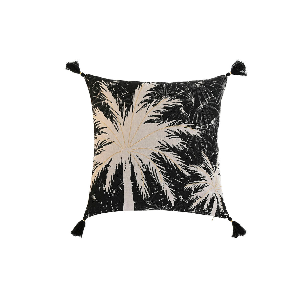 Tyyny Home ESPRIT Musta Boho Palmu 45 x 5 x 45 cm