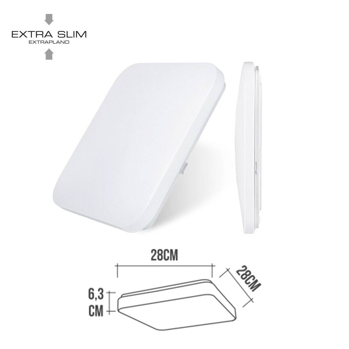 LED-seinävalo EDM 12W 220-240 V 840 lm Polymeeri (28 x 28 x 6,3 cm)