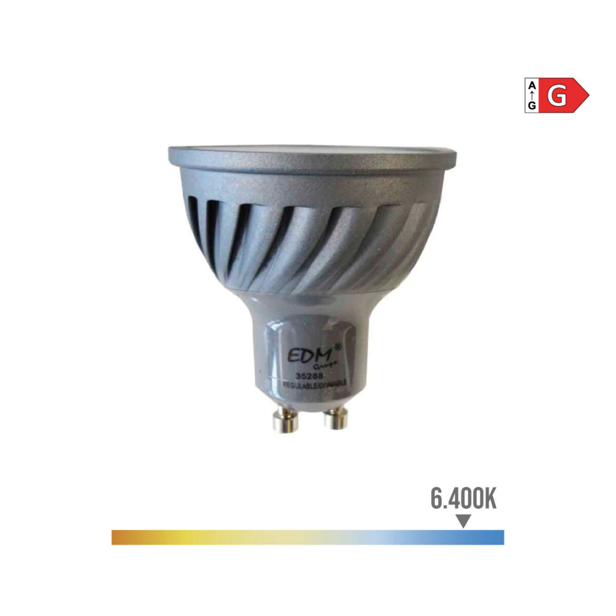 LED-lamppu EDM 35288 6 W 480 Lm 6400K GU10 G (6400K)