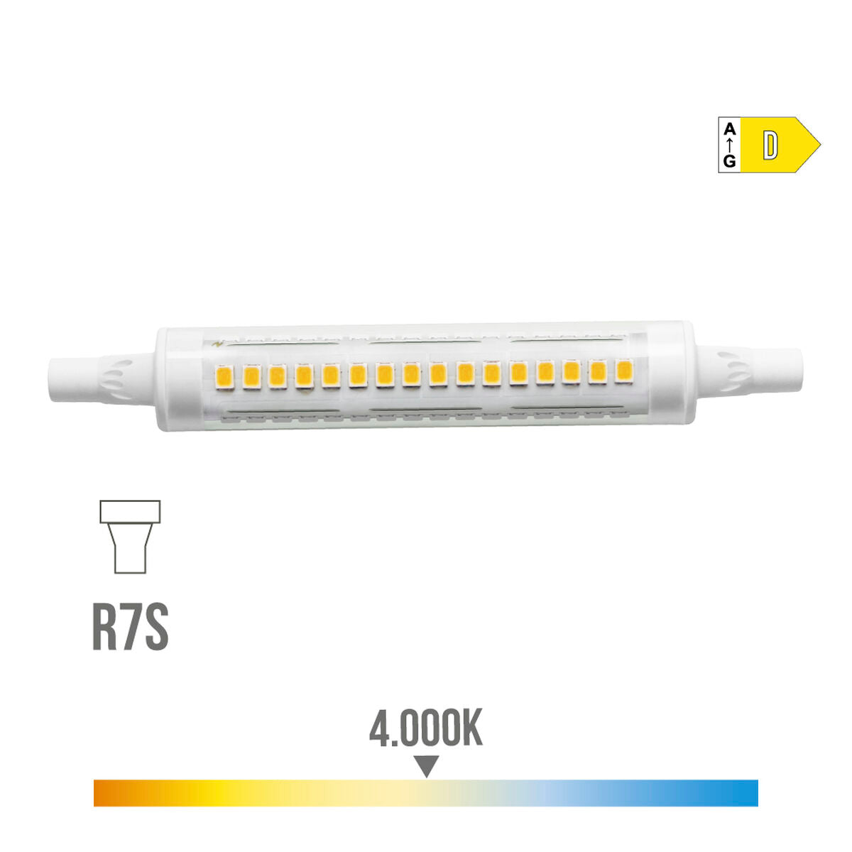 LED-lamppu EDM Lineaarinen R7s 9 W 1100 Lm 4000 K D Ø 1,5 x 11,8 cm
