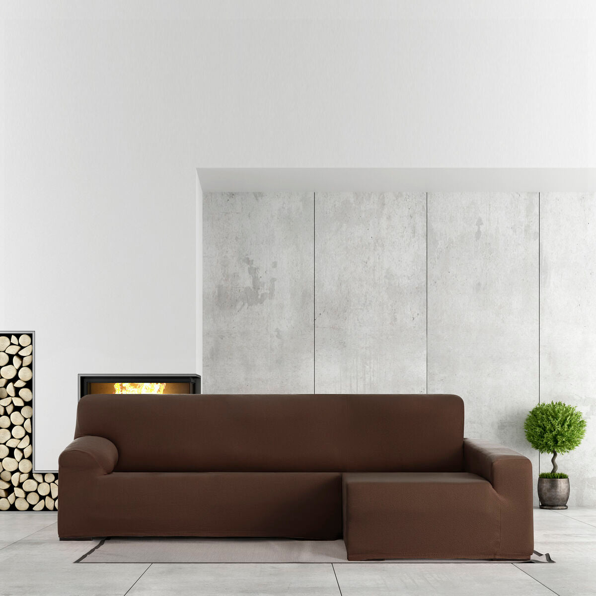 Sohvapöydän päällinen, jossa on pitkä oikea käsivarsi Eysa BRONX Ruskea 170 x 110 x 310 cm