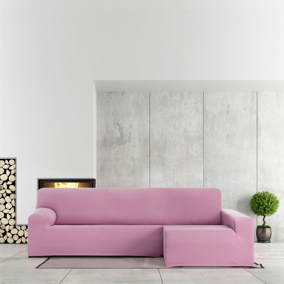 Sohvapöydän päällinen, jossa on pitkä oikea käsivarsi Eysa BRONX Pinkki 170 x 110 x 310 cm