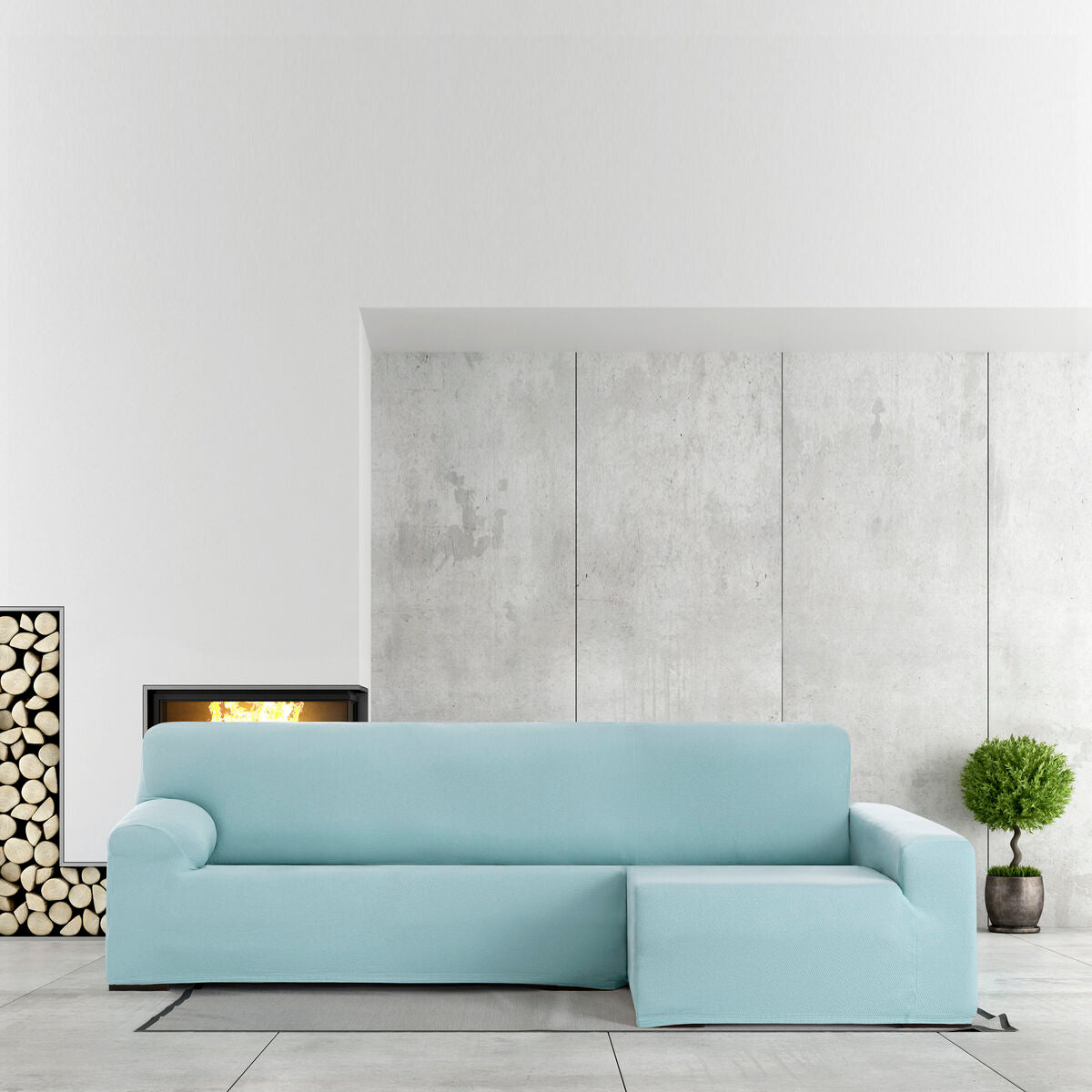 Sohvapöydän päällinen, jossa on pitkä oikea käsivarsi Eysa BRONX Akvamariini 170 x 110 x 310 cm