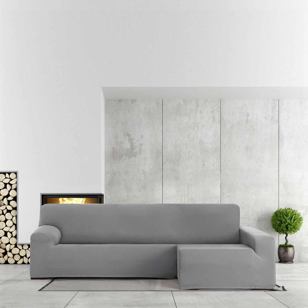 Sohvapöydän päällinen, jossa on pitkä oikea käsivarsi Eysa BRONX Harmaa 170 x 110 x 310 cm