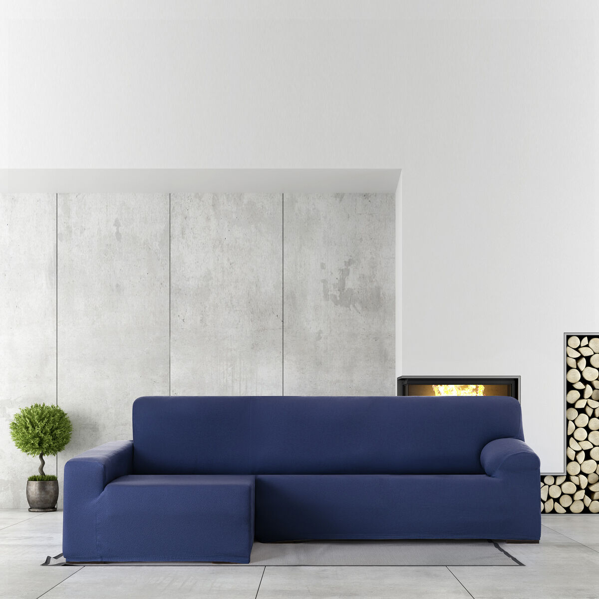 Sohvapöydän päällinen, jossa on lyhyt pitkä vasen käsivarsi Eysa BRONX Sininen 170 x 110 x 310 cm