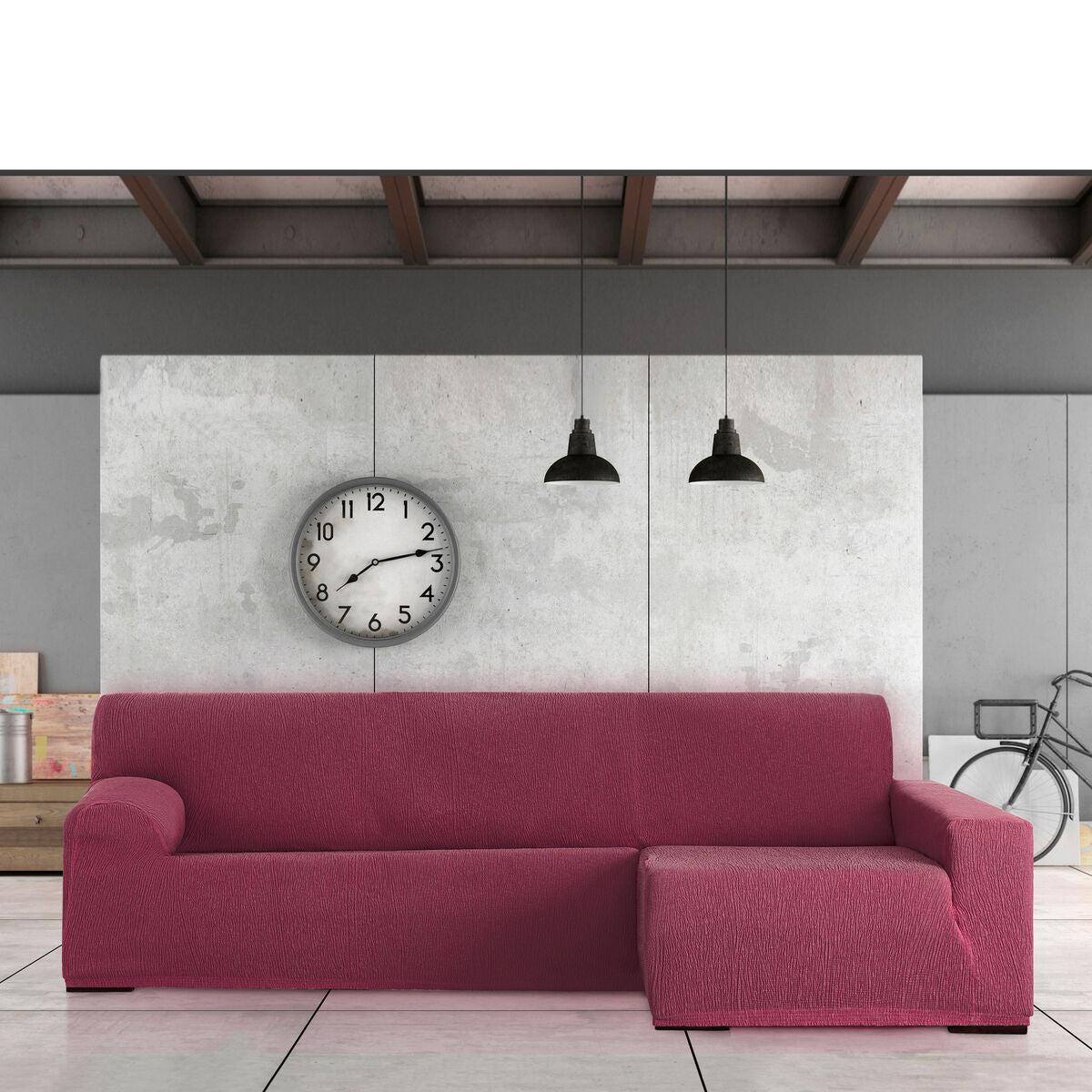 Sohvapöydän päällinen, jossa on pitkä oikea käsivarsi Eysa TROYA Burgundi 170 x 110 x 310 cm