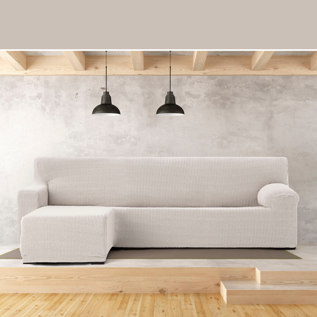 Sohvapöydän päällinen, jossa on lyhyt vasen käsivarsi Eysa JAZ Valkoinen 120 x 120 x 360 cm