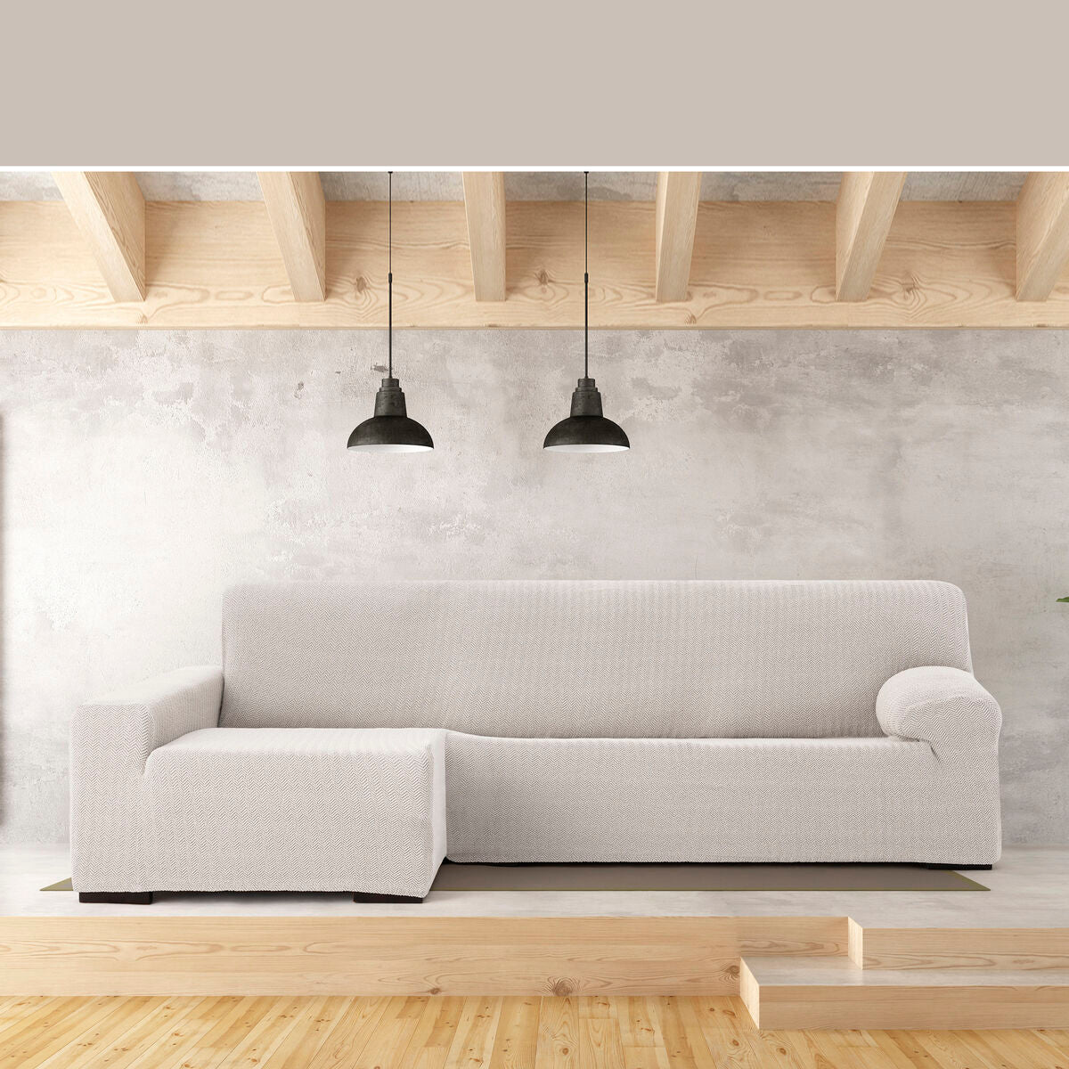 Sohvapöydän päällinen, jossa on lyhyt pitkä vasen käsivarsi Eysa JAZ Valkoinen 180 x 120 x 360 cm