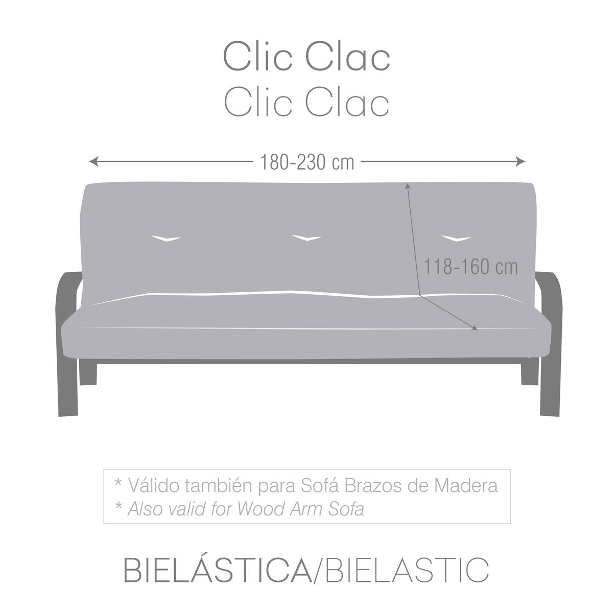 Sohvanpäällys Eysa Jaz Clic-clac Ruskea 160 x 100 x 230 cm