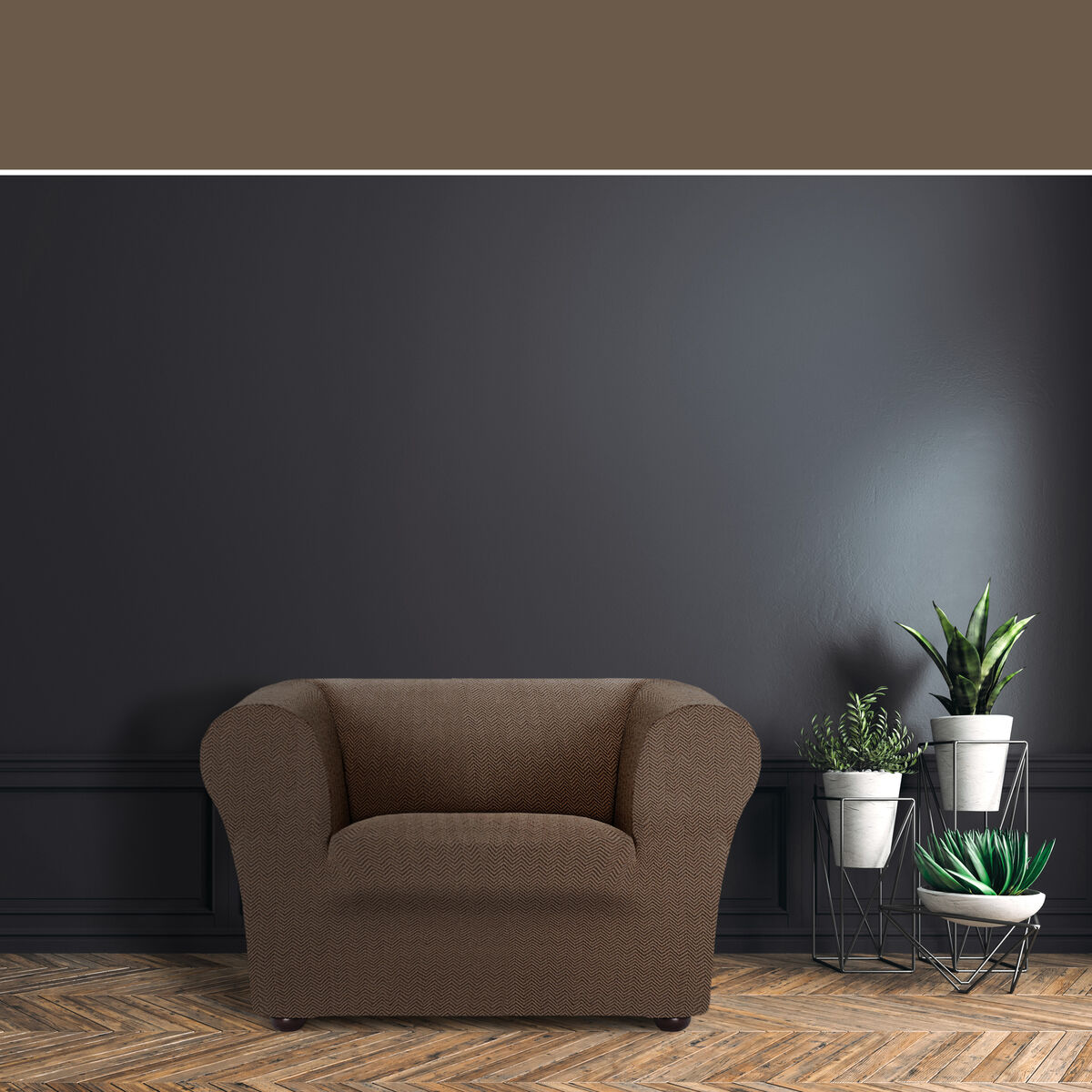 Päällinen tuolille Eysa PREMIUM JAZ Ruskea 110 x 100 x 130 cm