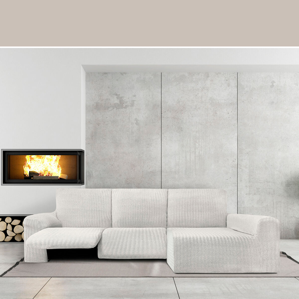 Sohvapöydän päällinen, jossa on pitkä oikea käsivarsi Eysa JAZ Valkoinen 180 x 120 x 360 cm