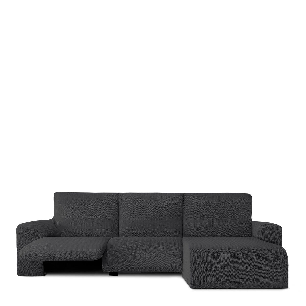 Sohvapöydän päällinen, jossa on lyhyt oikea käsivarsi Eysa JAZ Tumman harmaa 120 x 120 x 360 cm