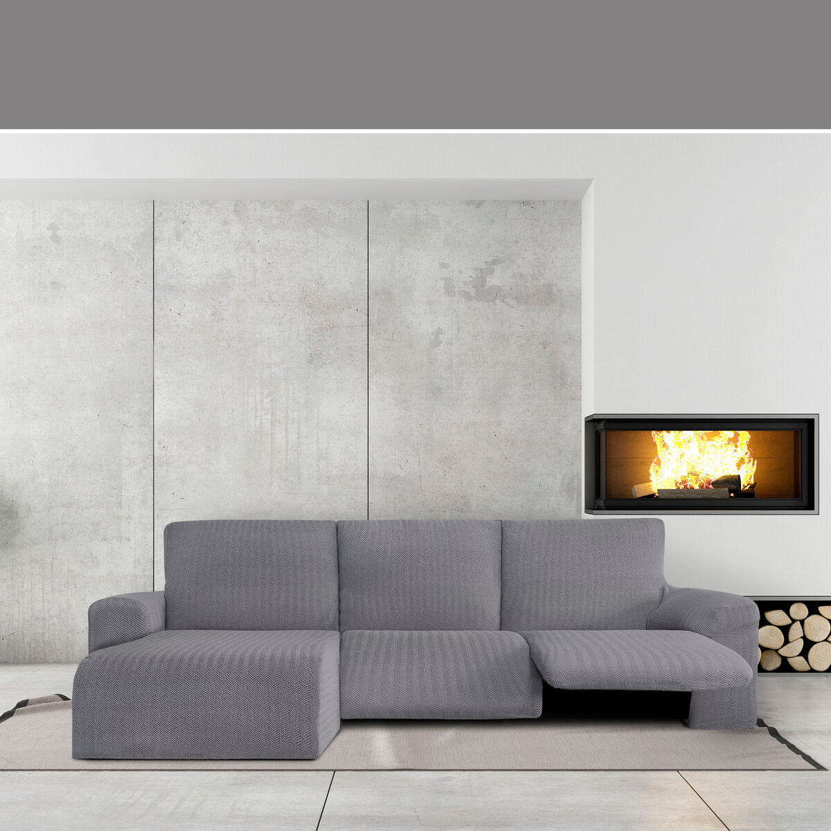 Sohvapöydän päällinen, jossa on lyhyt vasen käsivarsi Eysa JAZ Harmaa 120 x 120 x 360 cm