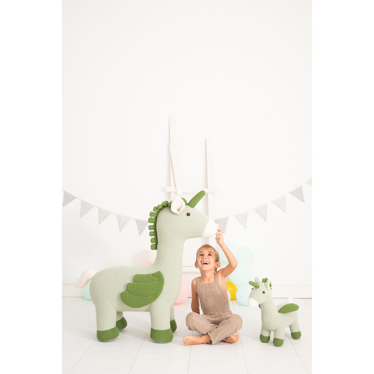 Pehmolelu Crochetts AMIGURUMIS PACK Vihreä Yksisarvinen 51 x 26 x 42 cm 98 x 33 x 88 cm 2 Kappaletta